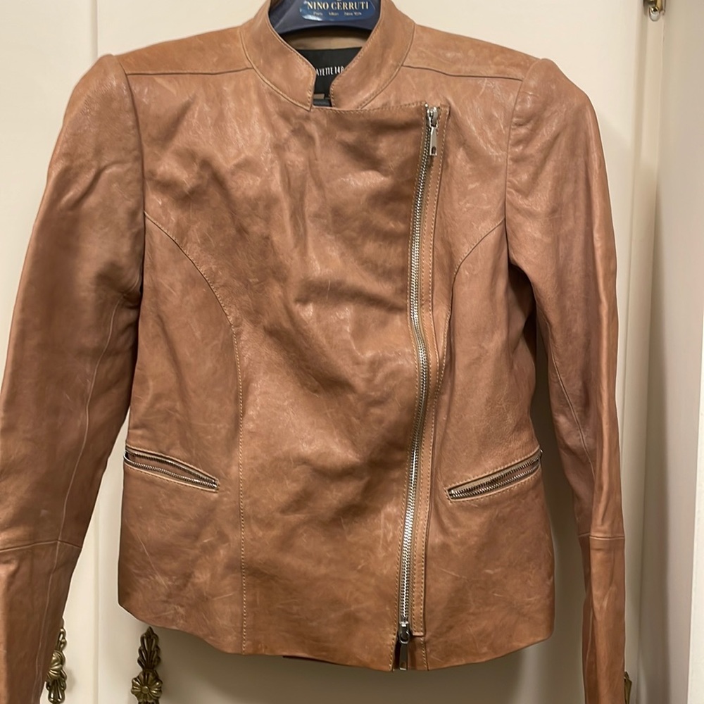 Lafayette 148 light brown leather jacket